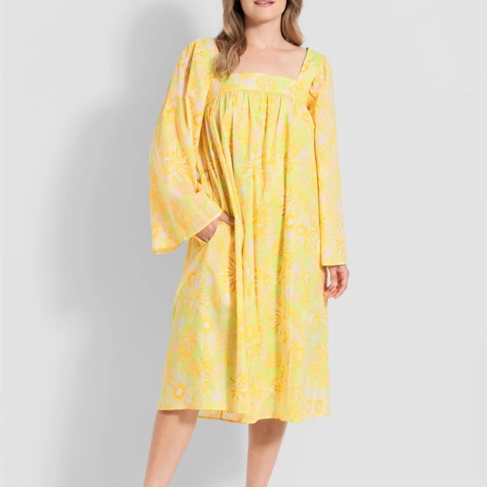NWT Vibrant Modcloth Bell Sleeves Midi Dress